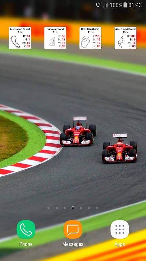 Android Formula 1 Widget - multiple widget sizes