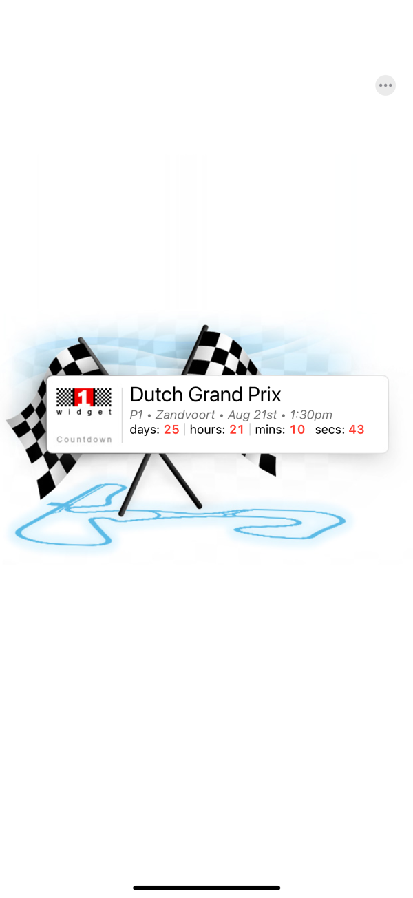 iPhone Formula 1 Widget - countdown